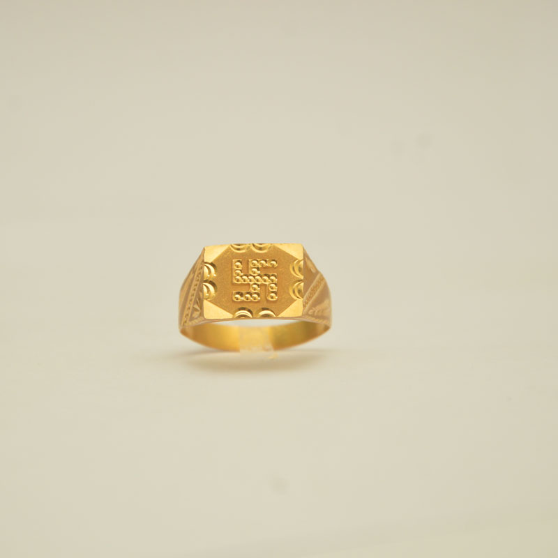 Showroom of Gold 91.6 swastik design gents ring | Jewelxy - 234247