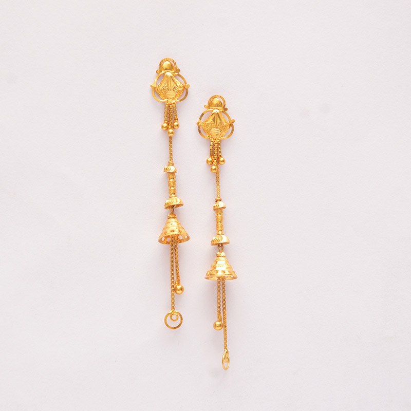 Buy 14K Yellow Gold Sui Dhaga Earrings 485DA387 Online From Vaibhav  Jewellers