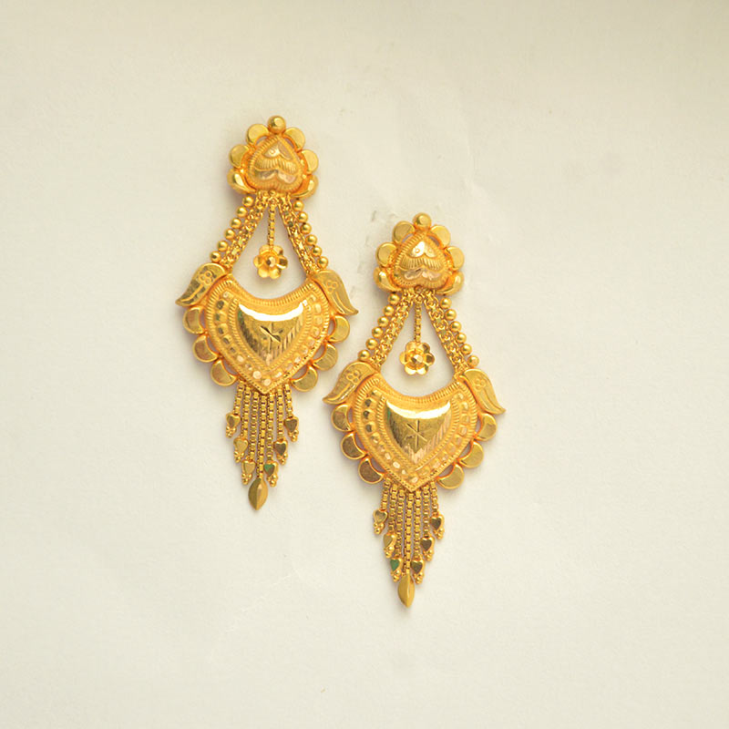 Buy 2 Gram Gold 4 Line Forming Gold Haram with Earrings Set-sgquangbinhtourist.com.vn