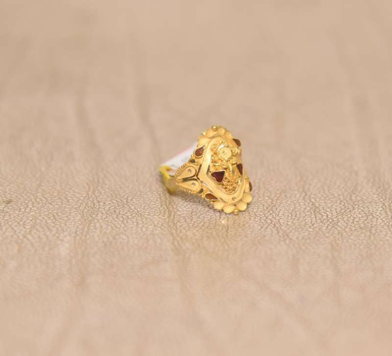 235-GR5953 - 22K Gold 'Lakshmi' Ring For Women with Cz | 22k gold ring,  Baby gold rings, Gold rings jewelry
