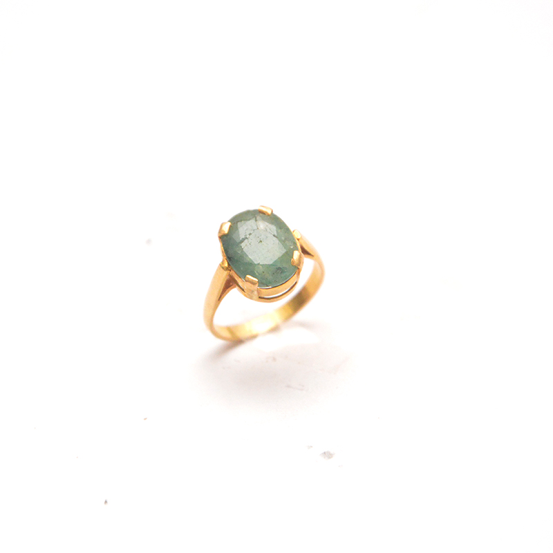 Buy RRVGEM Natural Panna Stone Gold plated Emerald Adjustable Panna Ring  Certified (Green, 3.00 Ratti) For Men's/Women's at Amazon.in
