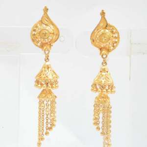 The Charlie Gold Fancy Jhumka 2 Step (Emerald)