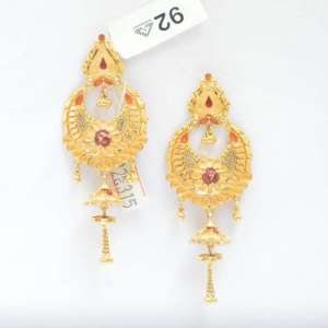 The Padmavati Briz Bali Gold Earring (Emerald 916)