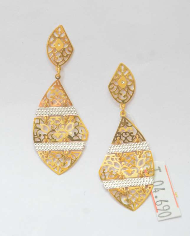 Buy quality 18 KT Hallmark Gold Real Diamond Fancy Long Earing in Mumbai