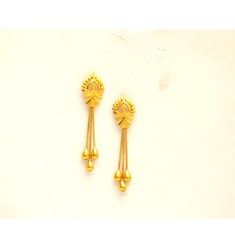 Buy Real Gold Pattern Star Design Casting Type Small Stud Earrings for Baby  Girl