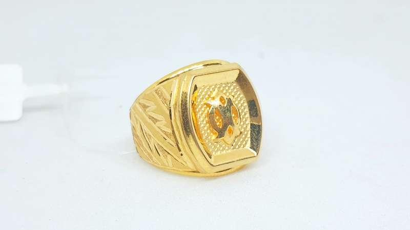 Manufacturer of 916 cz gold light weight jaguar ring for men | Jewelxy -  73085