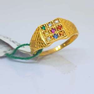 The Vorra Navratna Latest Gold Ring For Men's