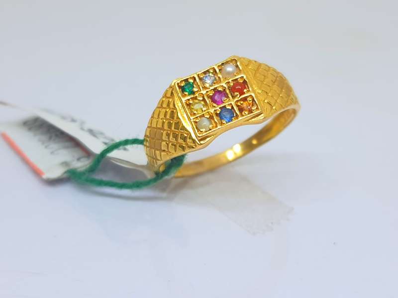 Floral Sterling Silver Gold Plated Temple Jewellery Jadau Ring Enhanced  With Nine Semi Precious Stones – Ahilya Jewels