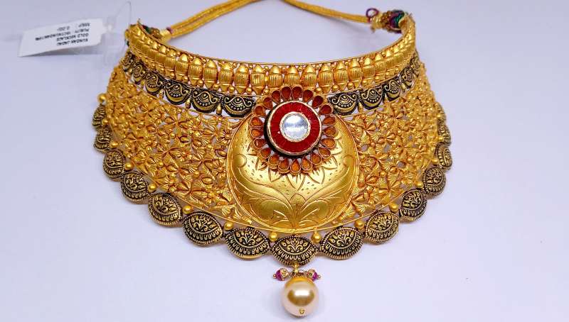 P.C. Chandra Jewellers 22KT Yellow Gold Choker Necklace for Women - 7.5  Grams : Amazon.in: Fashion