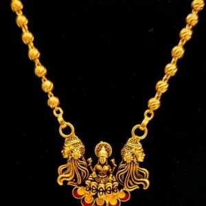 The Latest Gold Temple Jewellery Short Mangalsutra