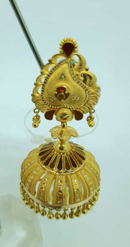 The Gold Plated Letast Rani Jhumka Earring