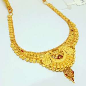 Light Weight Floral Gifting Yellow Gold 22kt Necklace
