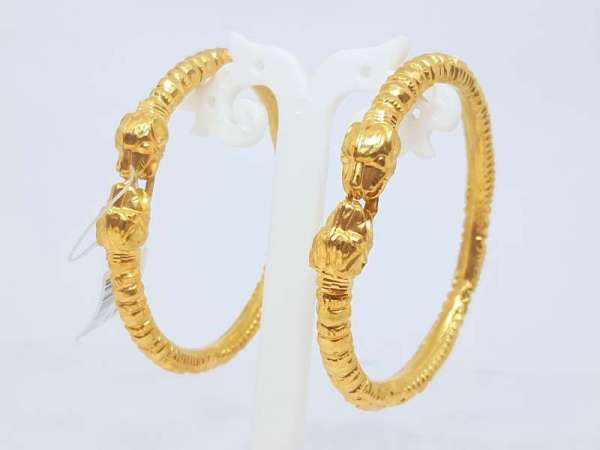 Fancy Traditional Daily Wear Yellow Gold 18kt Bangles