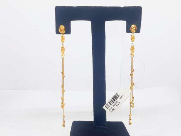 Fancy Alphabets Party Wear Yellow Gold 18kt Earrings
