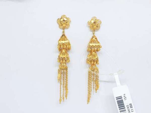 Nice Floral Wedding Yellow Gold 18kt Earrings