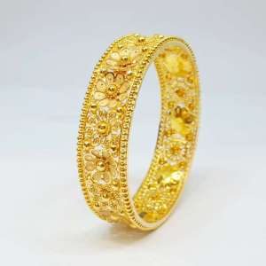 Fancy Traditional Daily Wear Yellow Gold Bangles18kt