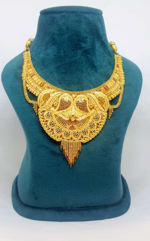 Fancy Traditional Wedding Yellow Gold Necklace 18kt