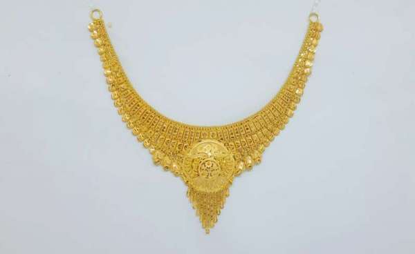 Fancy Traditional Party Wear Yellow Gold 22kt Necklace