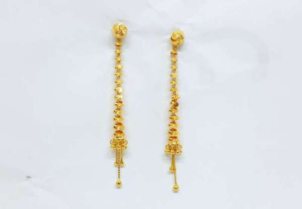 Fashion Party Wear Yellow Gold 18kt Eleven Stap Earring