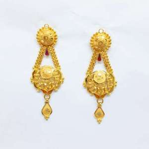 Nice Holy Symbol Gifting Yellow Gold 22kt Earrings