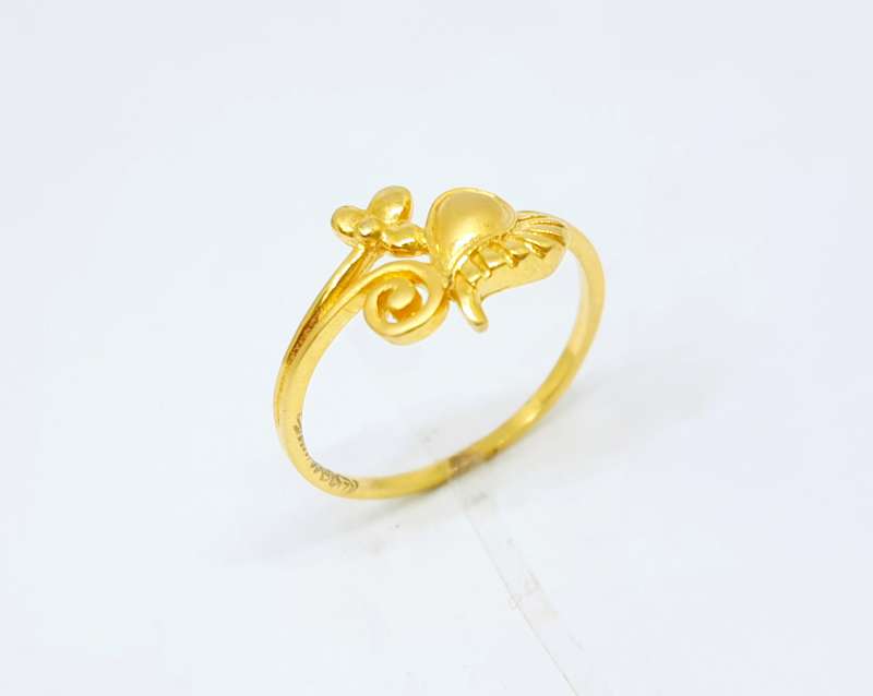 22K Yellow Gold Abstract Ring W/ Round Open Cut Design – Virani Jewelers