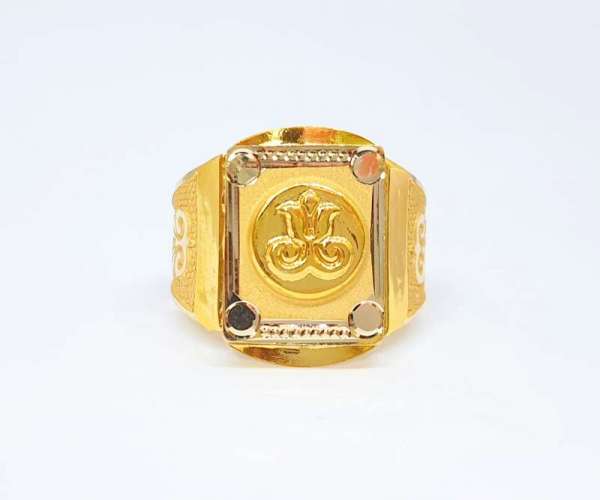 18kt Gold Ring Flower Design For Mens
