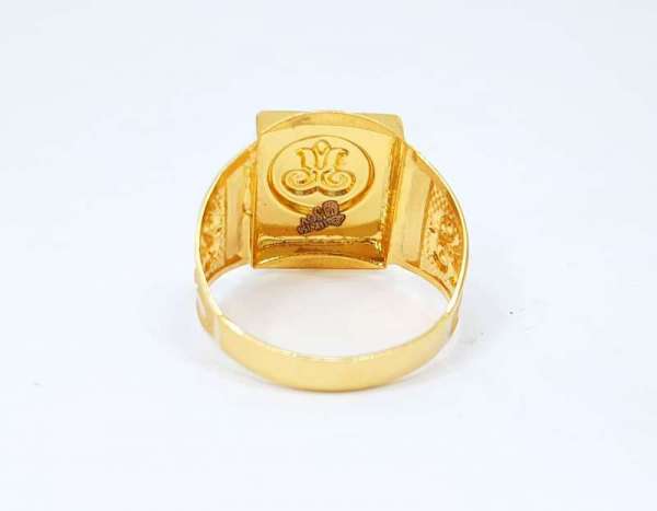 18kt Gold Ring Flower Design For Mens