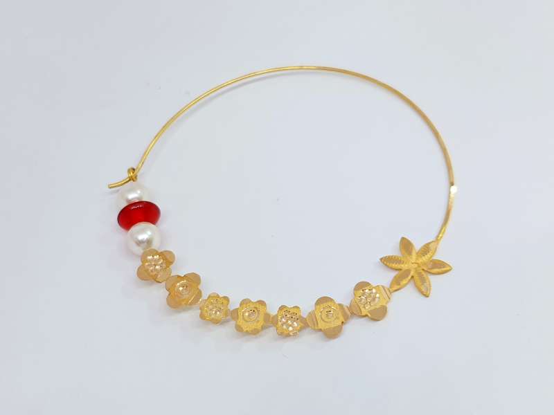 FLOWER KUNDAN MEENAKARI GOLD LOOK BRIDAL NOSE RING – Sanvi Jewels