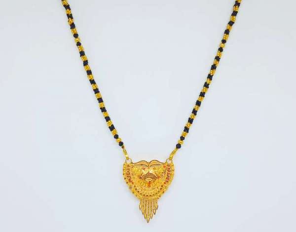 Nice Solitaire Daily Wear Yellow Gold Mangalsutra 22kt