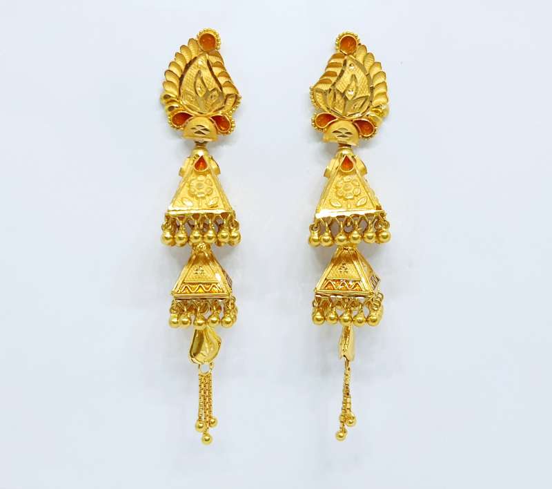 Bridal New Traditional Two Stap Gold Jhumka Design – Welcome to Rani Alankar