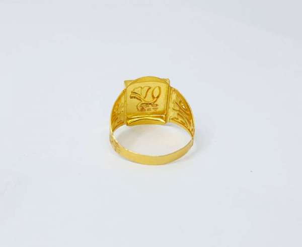 Square Leaf Gold Ring For Men
