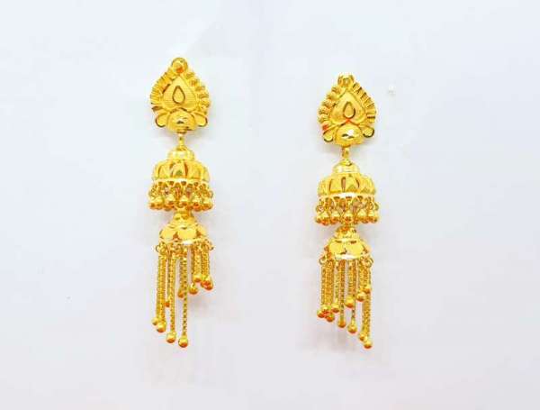 Traditional 2 Layer Charming Gold Jhumkas