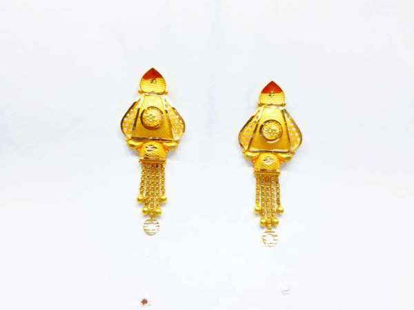 New Gold Earrings Designs 18k Purity Small Drop Earring