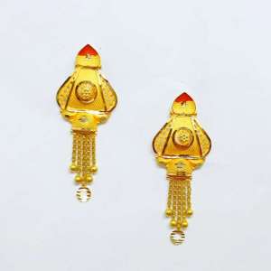 New Gold Earrings Designs 18k Purity Small Drop Earring