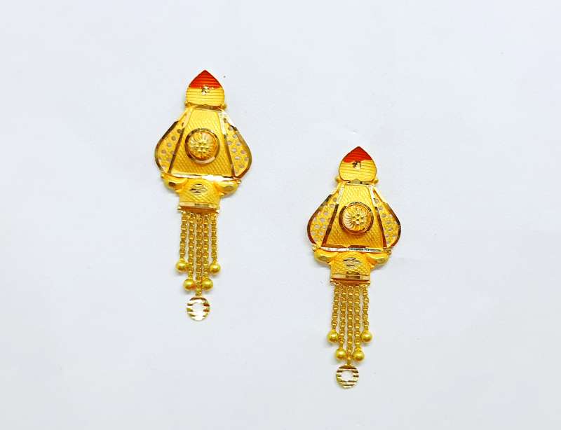MEENAZ Traditional Temple 1 One Gram Gold Studs 18k Brass Ethnic South  Indian Meenakari Antique Screw Back Round Stud Pink Earrings Combo Set Pack  For Women girls Latest -GOLD EAR RINGS STUD-M113 :