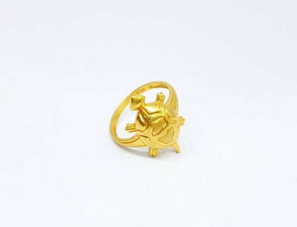 DzineTrendz Gold Plated Good Luck Kachua Tortoise Finger Ring Men Women