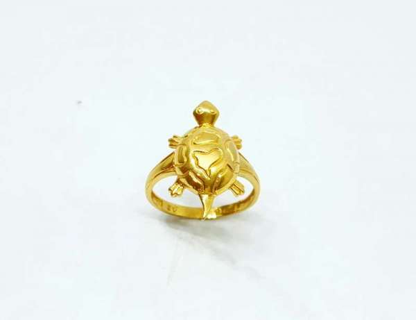 DzineTrendz Gold Plated Good Luck Kachua Tortoise Finger Ring Men Women