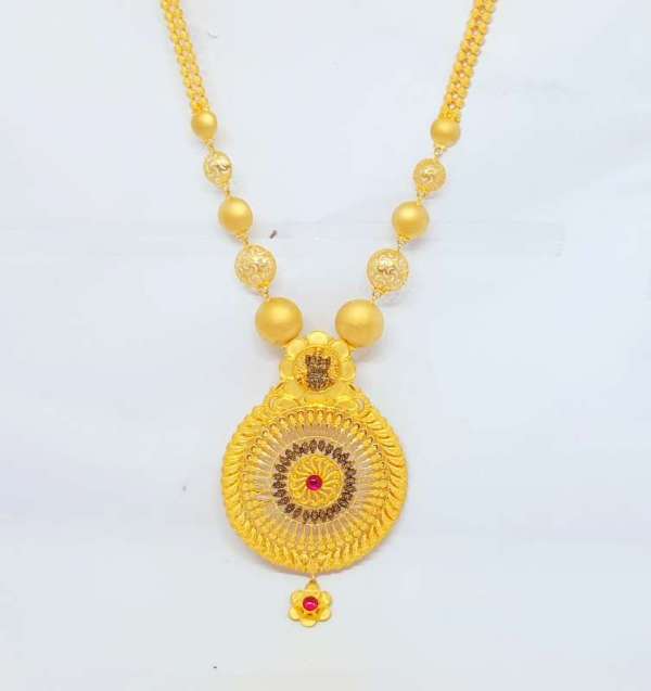 Antique Gold Long Necklace Design
