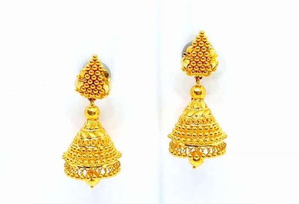Gold Temple Jhumka Purity 22KT