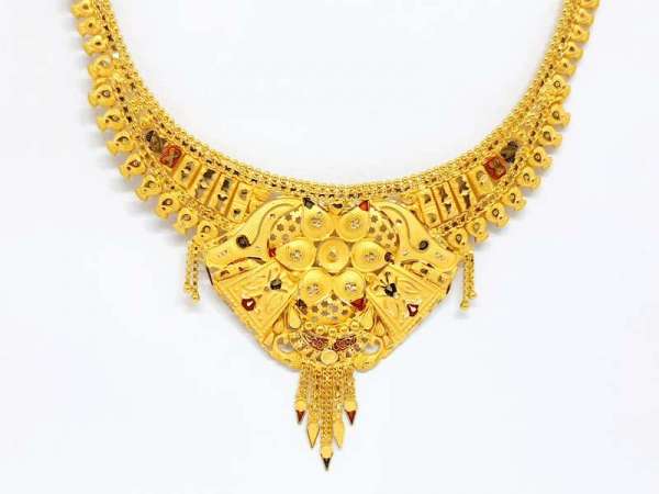 Light Weight Gold Necklace Design 18kt