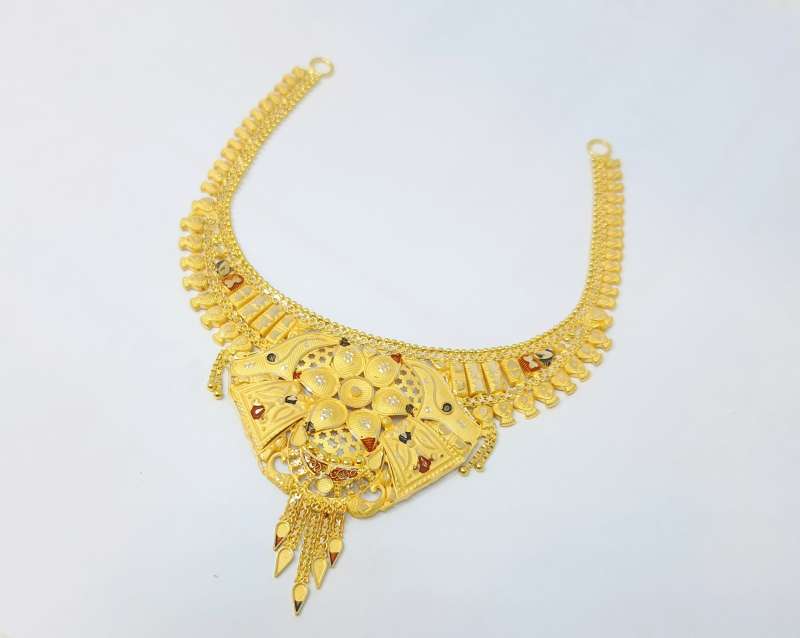 Light Weight Gold Necklace From GRT - South India Jewels