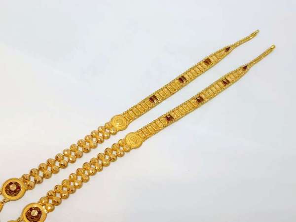 Yellow Gold Plated Designer Long Antique Necklace