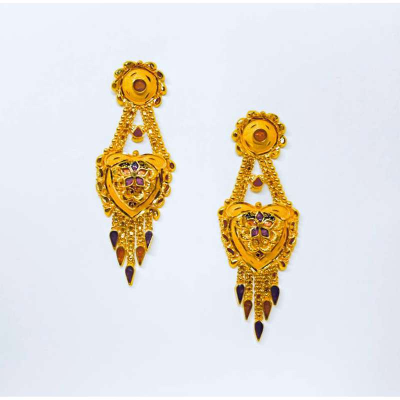 Designs of Earrings of gold on Dishis Designer Jewellery