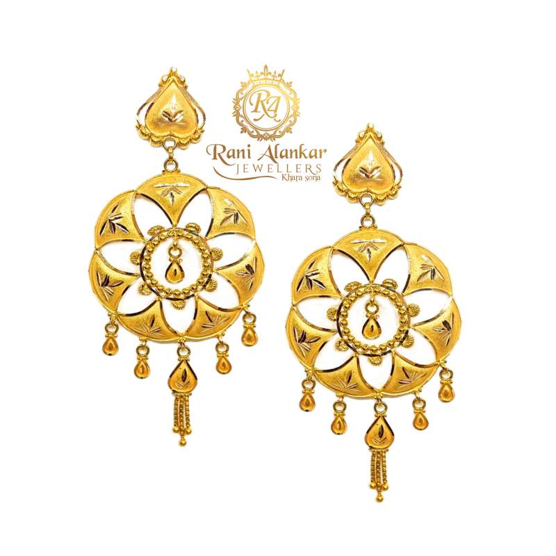 Jadau Chandbali Earrings For Women | Urvaa | One Gram Gold Jadau Chandbali  Earrings For Women Jewellery