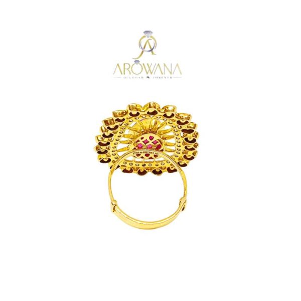 Gold and Red Diamond Jodha Ring