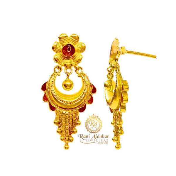 22 Karat Gold Earrings Jhala