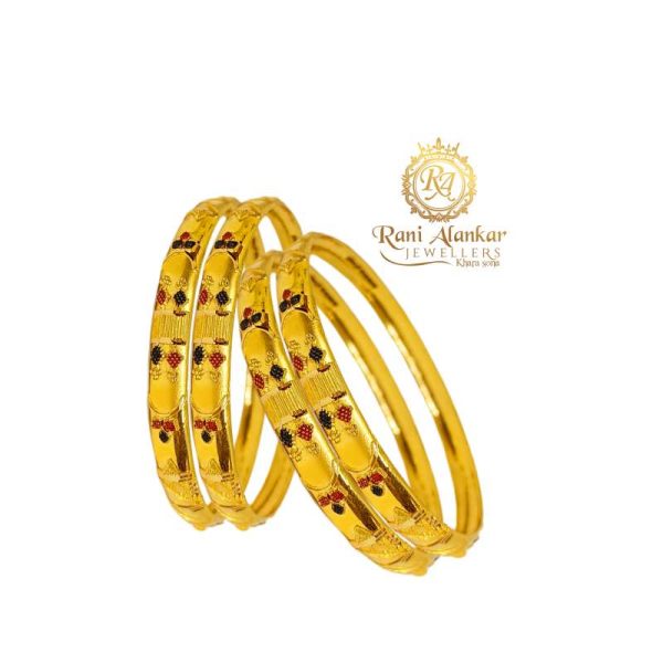 Gold fancy solid 4pic BANGLE