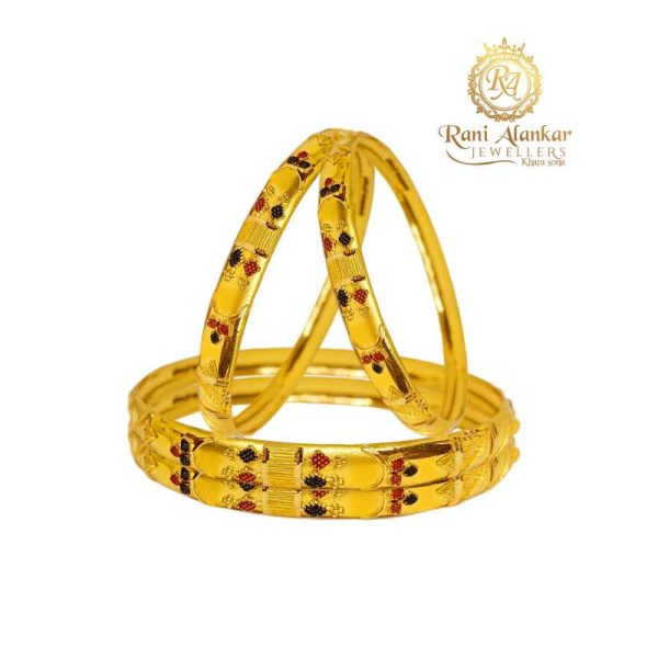 Gold fancy solid 4pic BANGLE