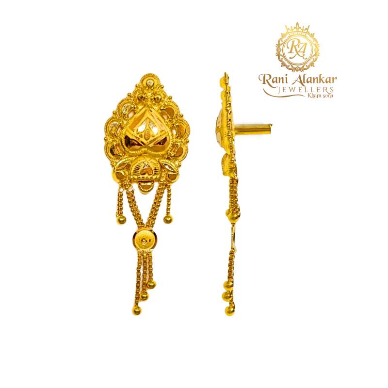Light weight Traditional 22K Gold earrings – atjewels.in