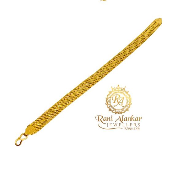 Buy 22Kt Plain Gold Men Bracelet